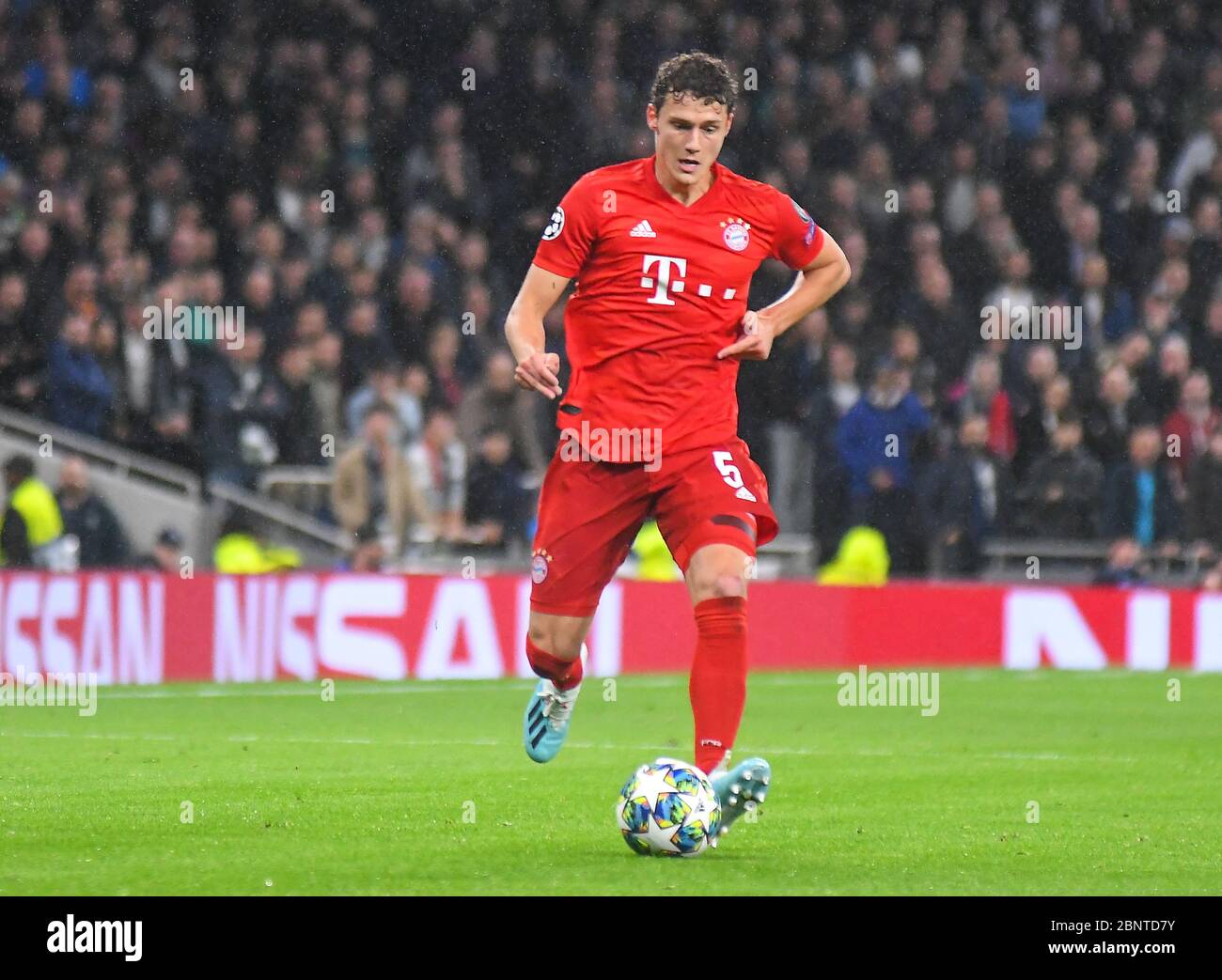 LONDON, ENGLAND - OCTOBER 1, 2019: Benjamin Pavard of Bayern pictured during the 2019/20 UEFA Champions League Group B game between Tottenham Hotspur FC (England) and Bayern Munchen (Germany) at Tottenham Hotspur Stadium. Stock Photo