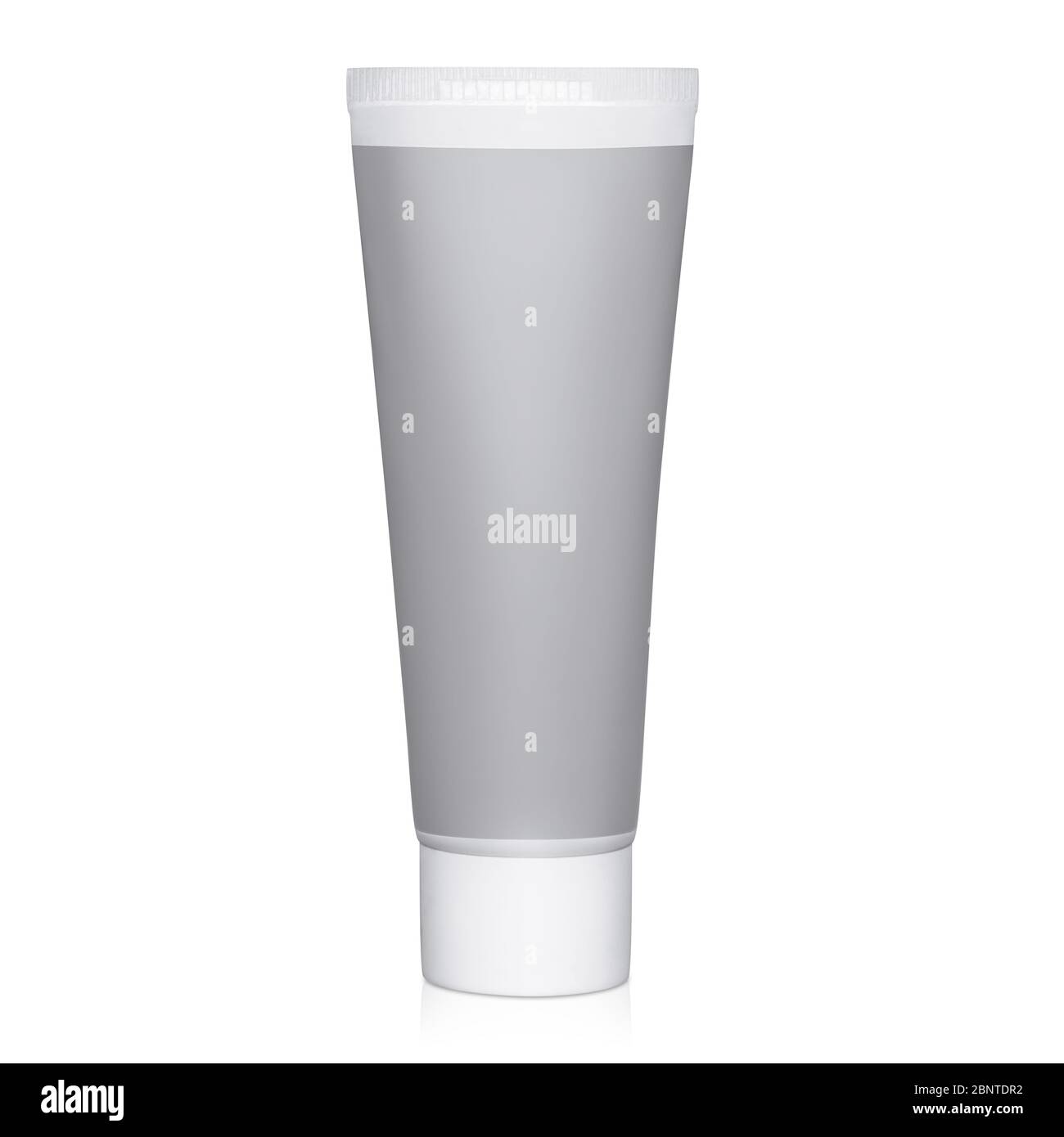 white tube cream packaging isolated on white background with reflection ...