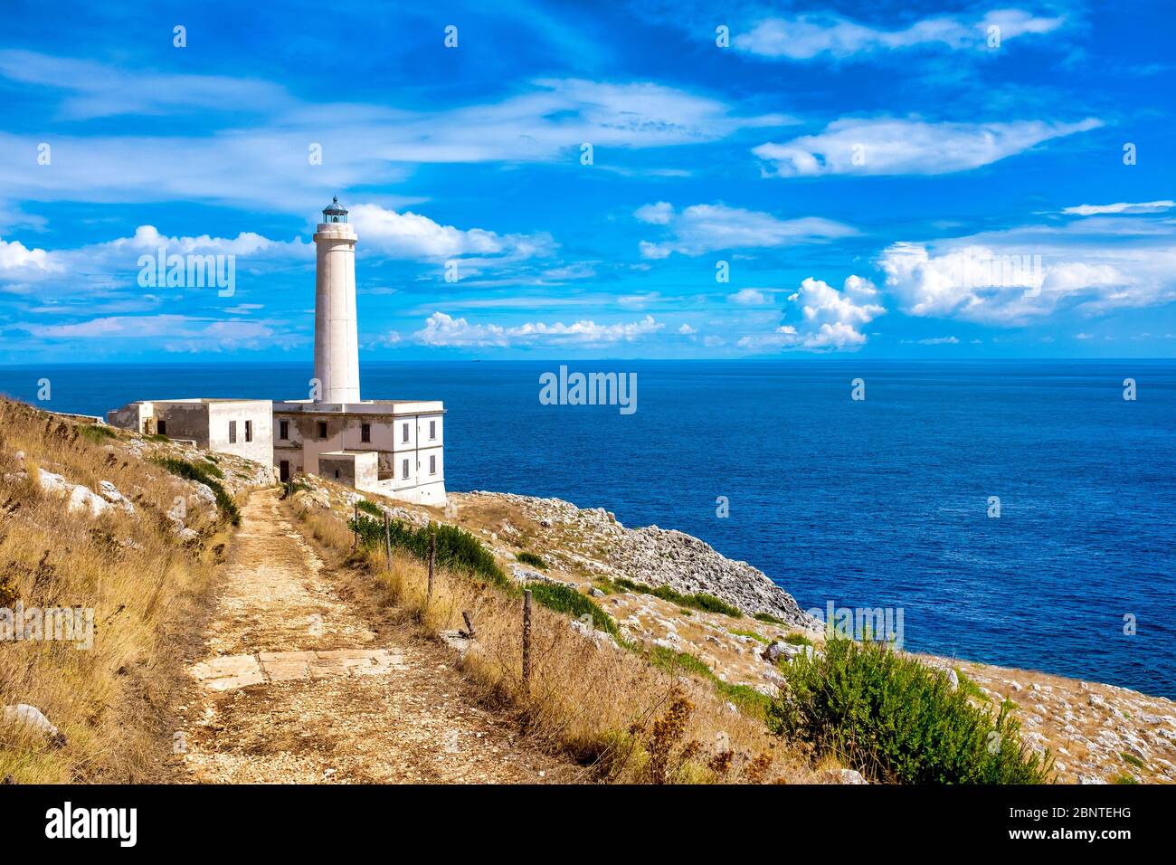 Lighthouse of Capo d'Otranto, Otranto, Italy Stock Photo