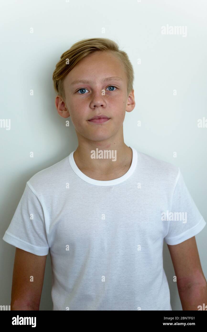 Handsome blonde boy hi-res stock photography and images - Alamy