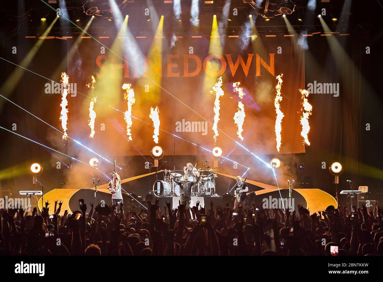 Shinedown performs at the Bridgestone Arena, in Nashville, TN Stock