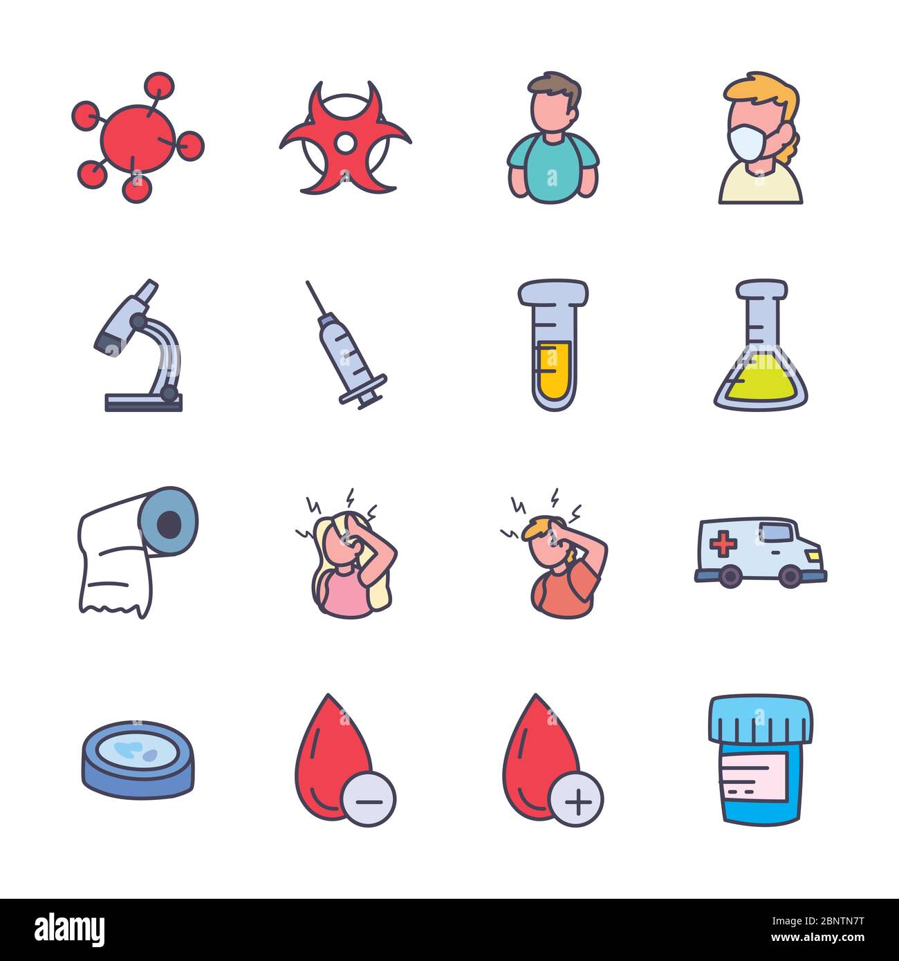 fill style icon set design of Medical care health and emergency theme ...