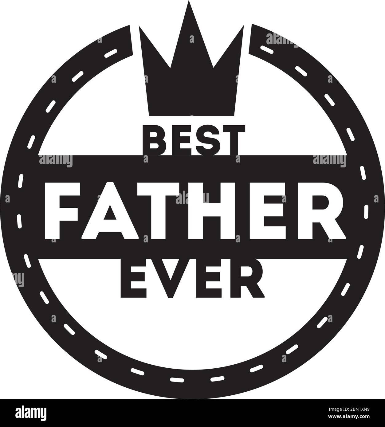 happy fathers day seal with king crown line style Stock Vector Image ...