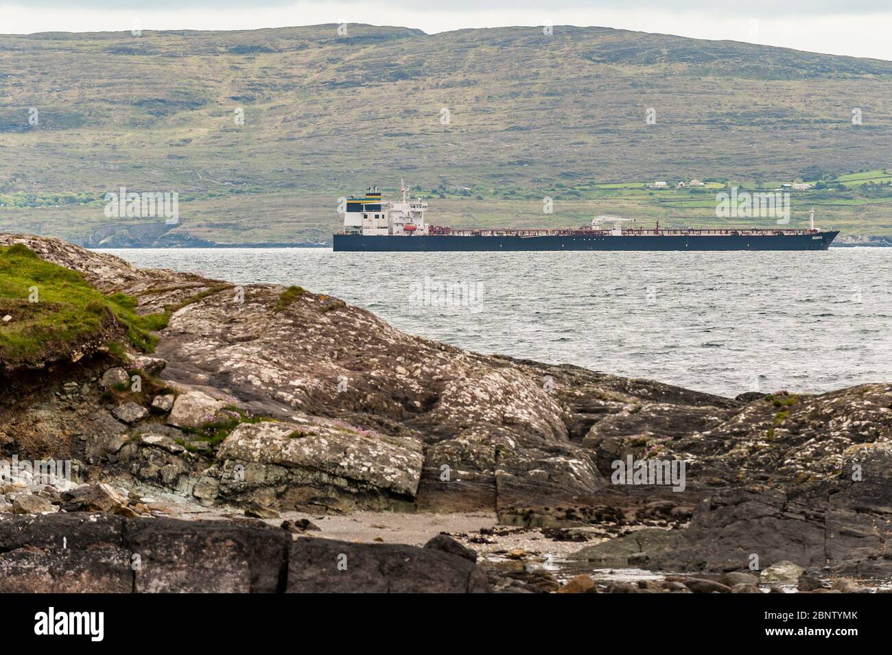Bantry Bay, West Cork, Ireland. 16th May, 2020. US tanker 'Bonita' is currently moored in Bantry Bay, waiting to offload her cargo of crude at Whiddy Island Oil Terminal. The Covid-19 pandemic has caused a world wide drop in demand for petroleum, thus making storage hard to find. Credit: AG News/Alamy Live News Stock Photo