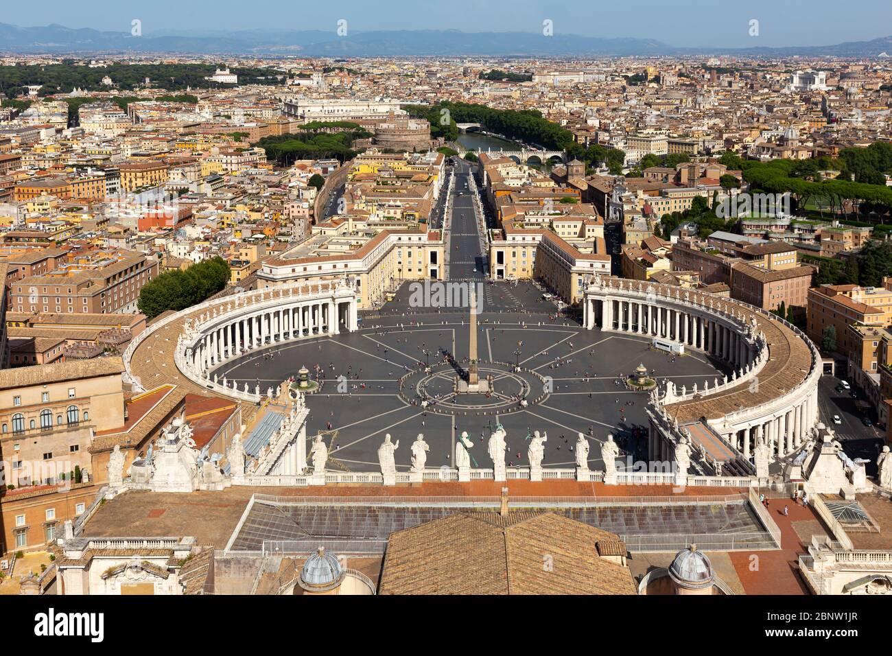 ROME, ITALY - AUGUST 12, 2019: Panorama from the dome of St. Peter's Basilica, Rome, Italy Stock Photo