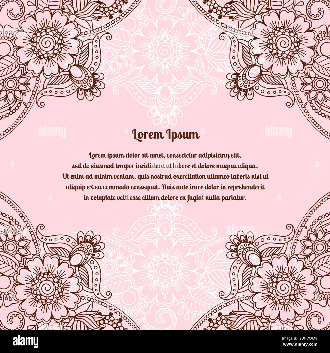 Romantic Pattern For Card Vintage romantic card template with floral ornament. Vector ...