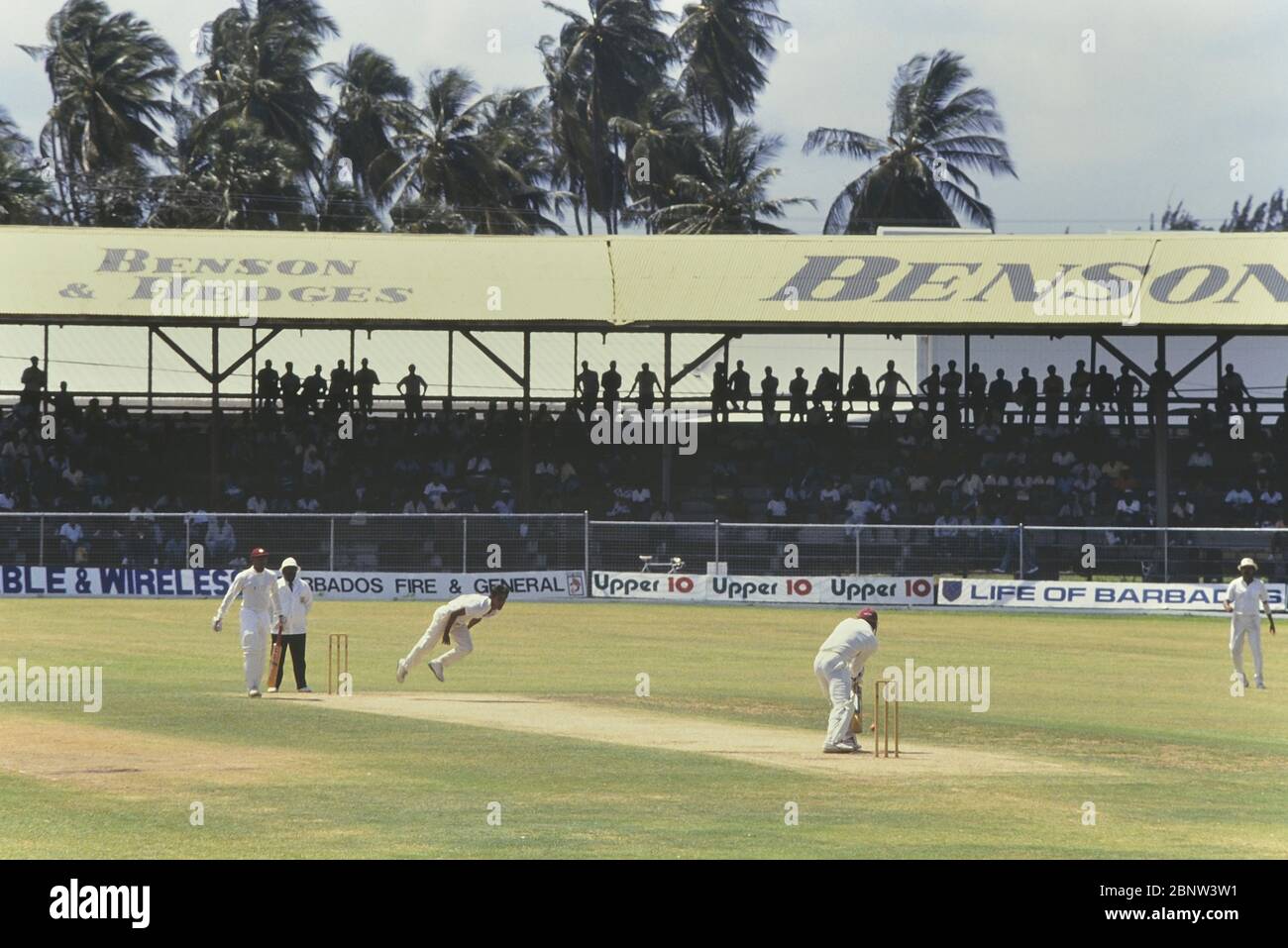1st ODI. West Indies V India at the old Kensington Oval, Bridgetown, Barbados. 7th March 1989 Stock Photo
