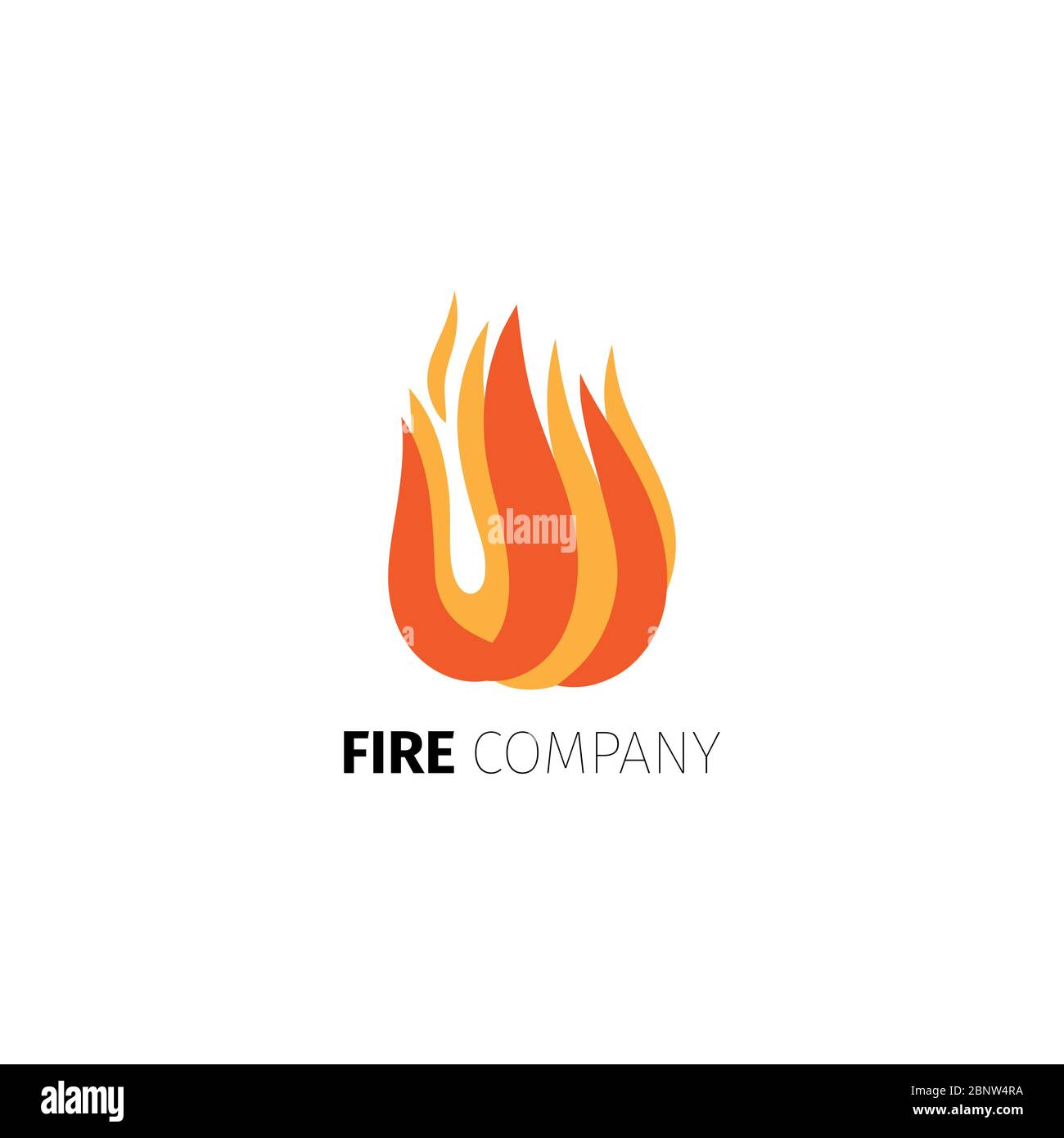 Fire flame icon. Vector fire company logo template isolated on white background Stock Vector