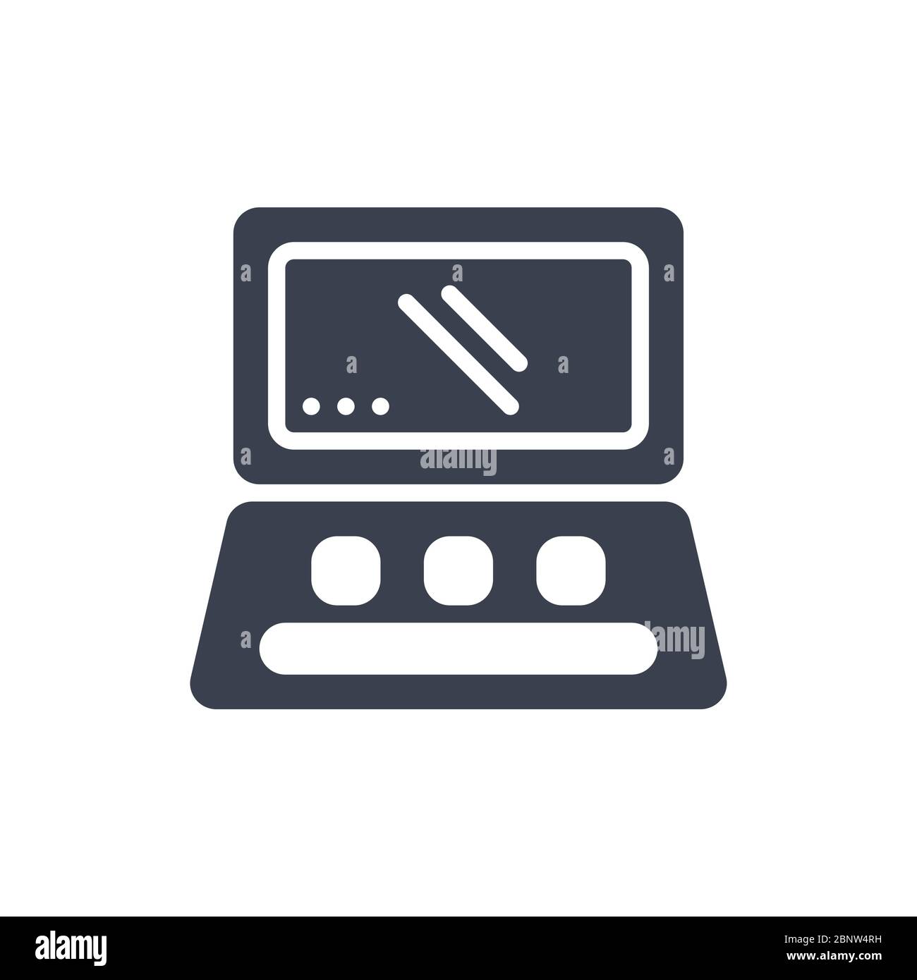 Vector illustration of laptop icon or logo with black color and glyph ...
