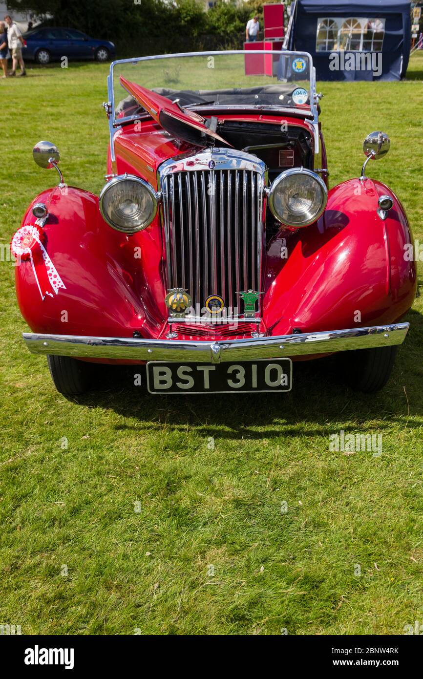 Classic red Sunbeam Talbot 10 drophead coupe car from 1939 Stock Photo