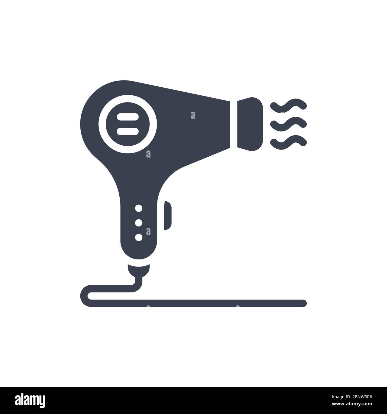 Vector illustration of one hair dryer icon or logo with black color and  glyph design style Stock Vector Image & Art - Alamy