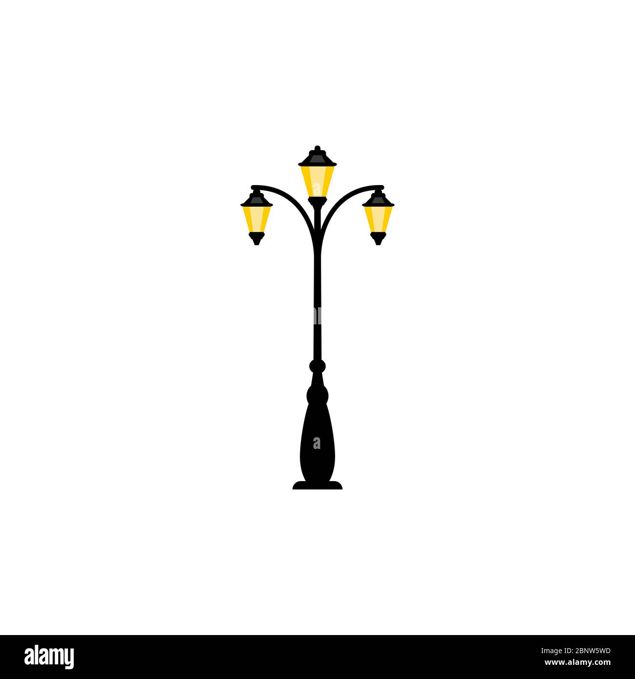 Three light lamp post Stock Vector Images Alamy