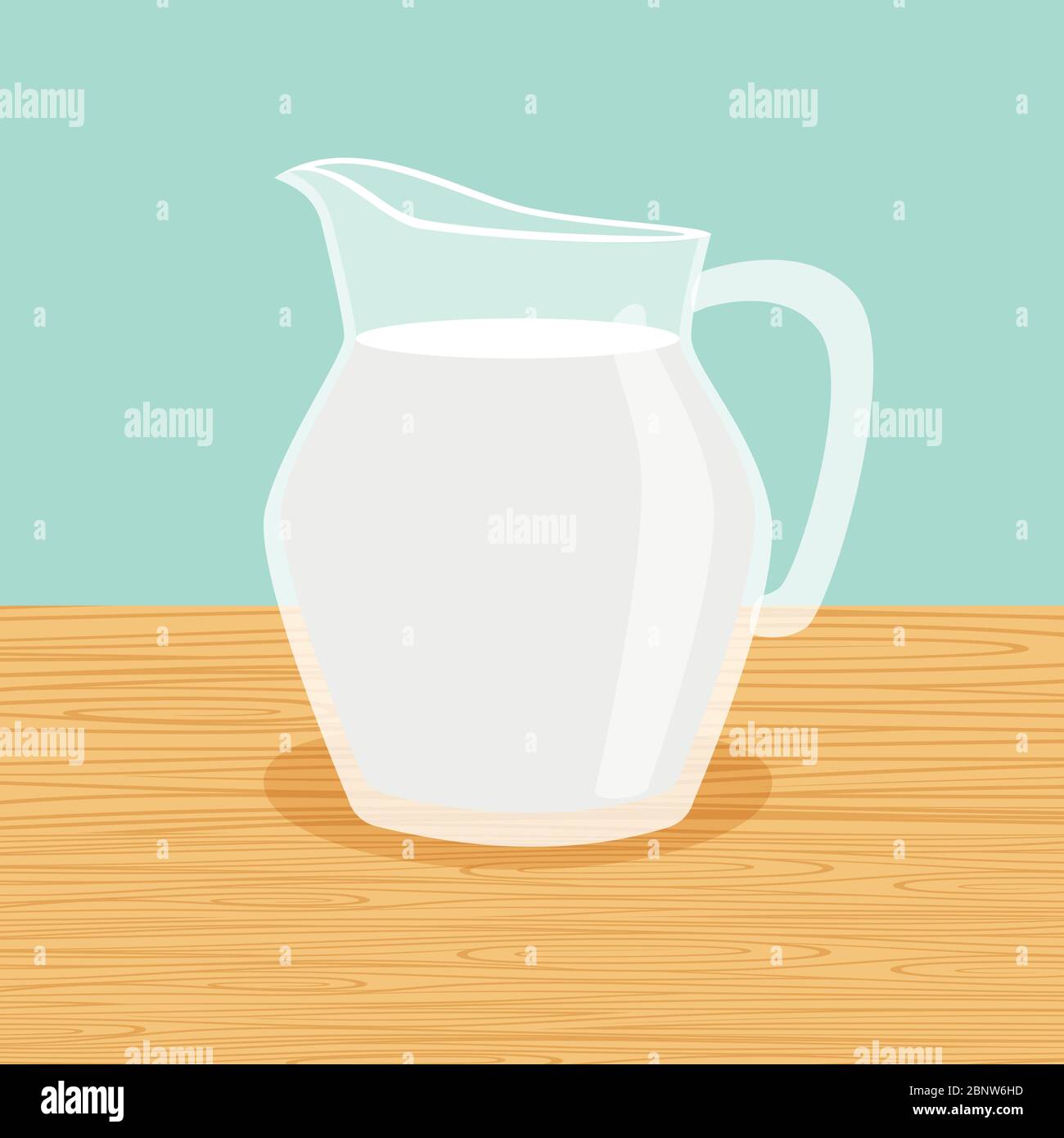 Fresh and natural farm milk carafe on the table vector Stock Vector