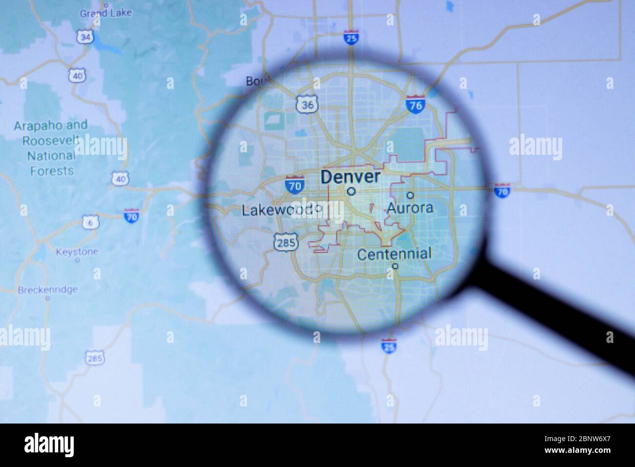 Denver In World Map Map Of Denver High Resolution Stock Photography And Images - Alamy