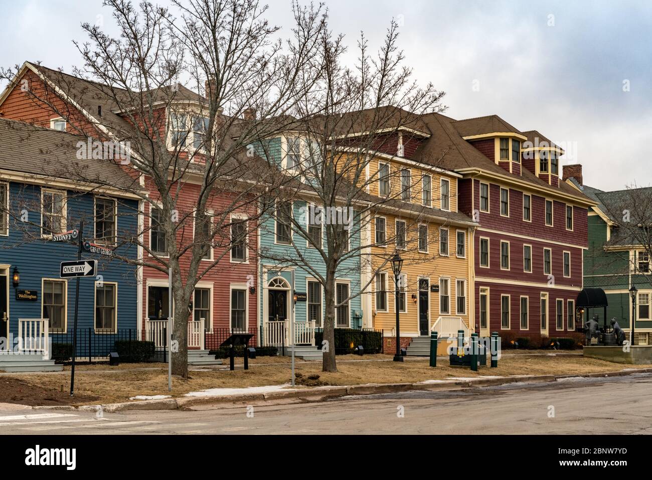 Cute homes in Charlottetown, Prince Edward Island, in Canada's Eastern provinces. Stock Photo