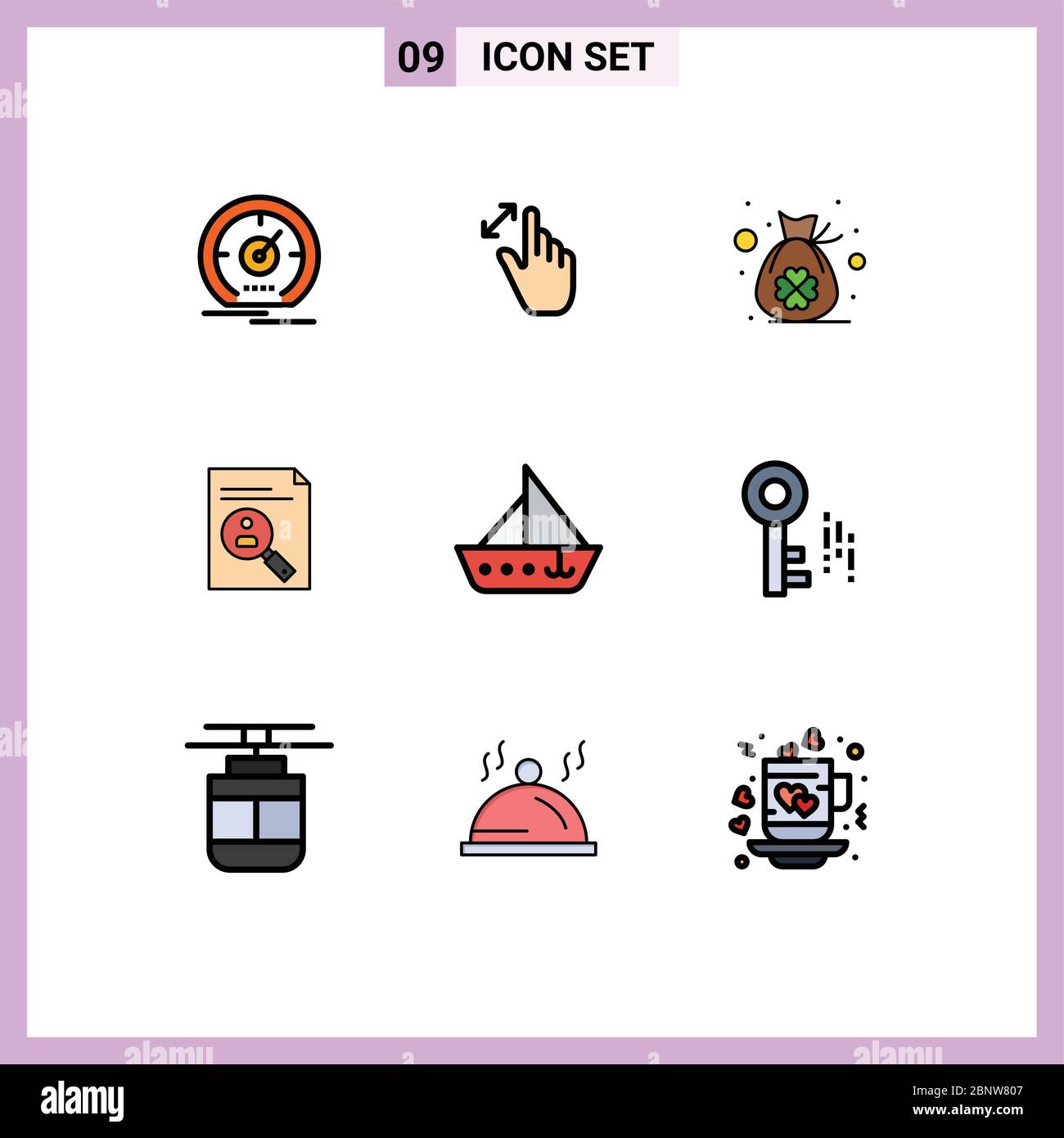 Stock Vector Icon Pack of 9 Line Signs and Symbols for plumber