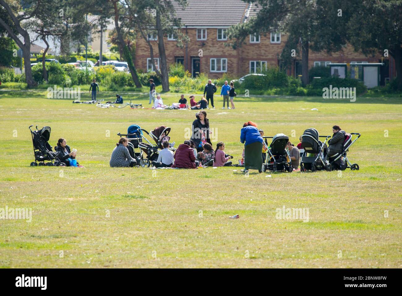 bournemouth-uk-16-may-2020-friends-and-families-enjoy-the-may