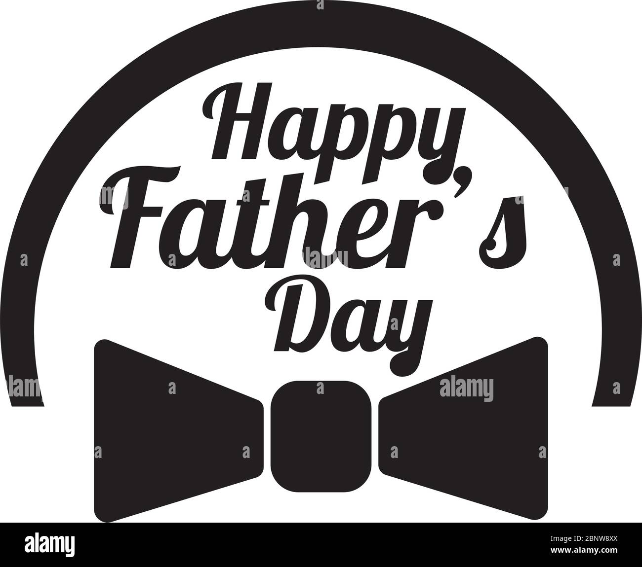 happy fathers day seal with bowtie line style icon Stock Vector Image ...
