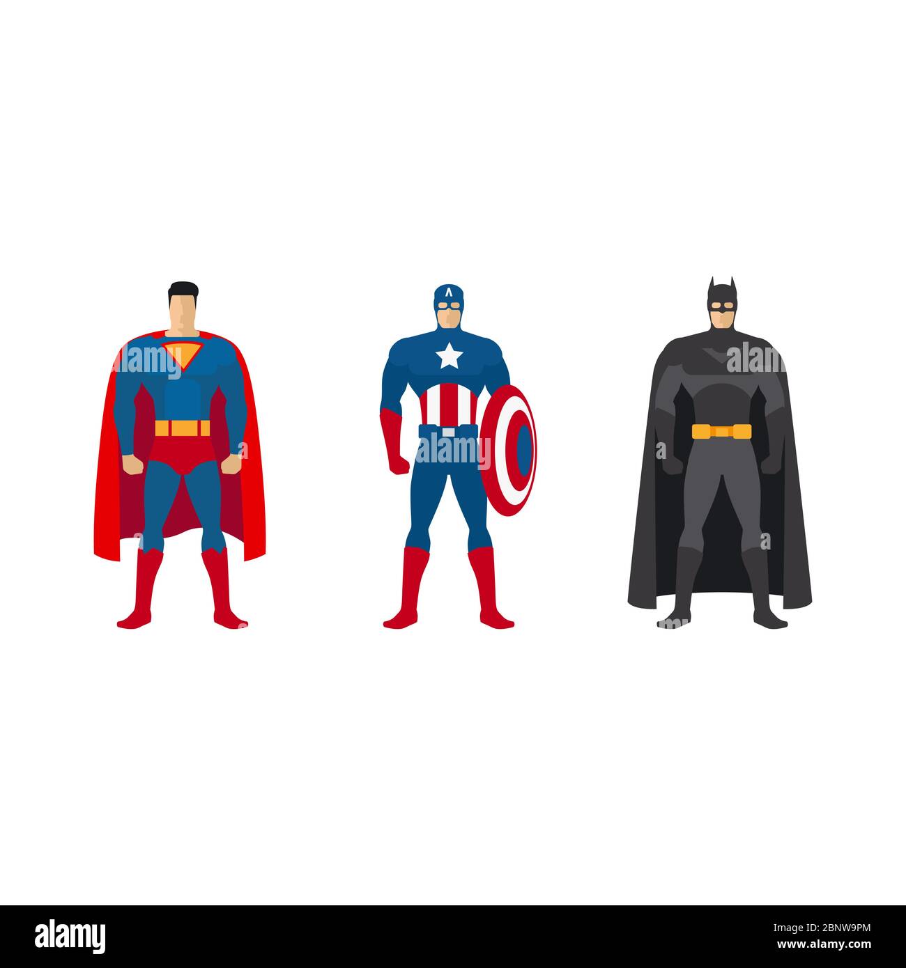 Superhero costumes. Vector set of clothes for super heroes Stock Vector  Image & Art - Alamy