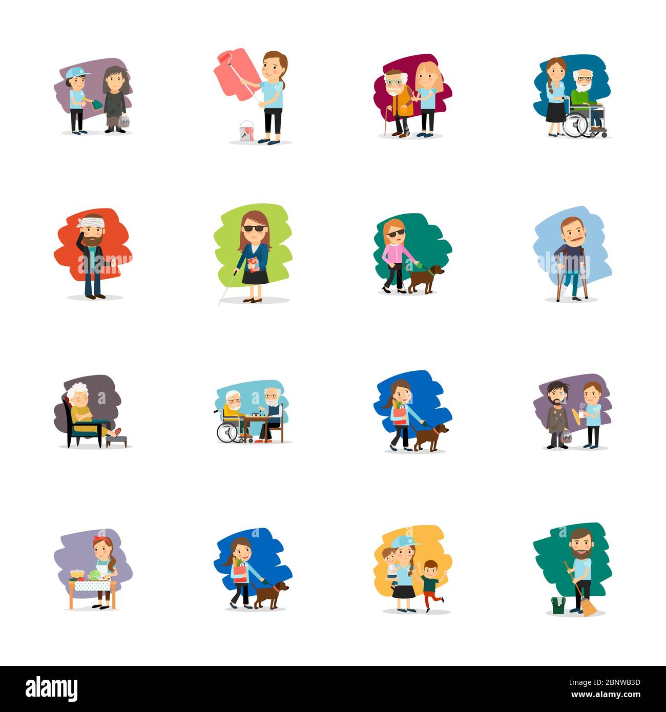 Different people colorful characters set. Vector illustration Stock Vector