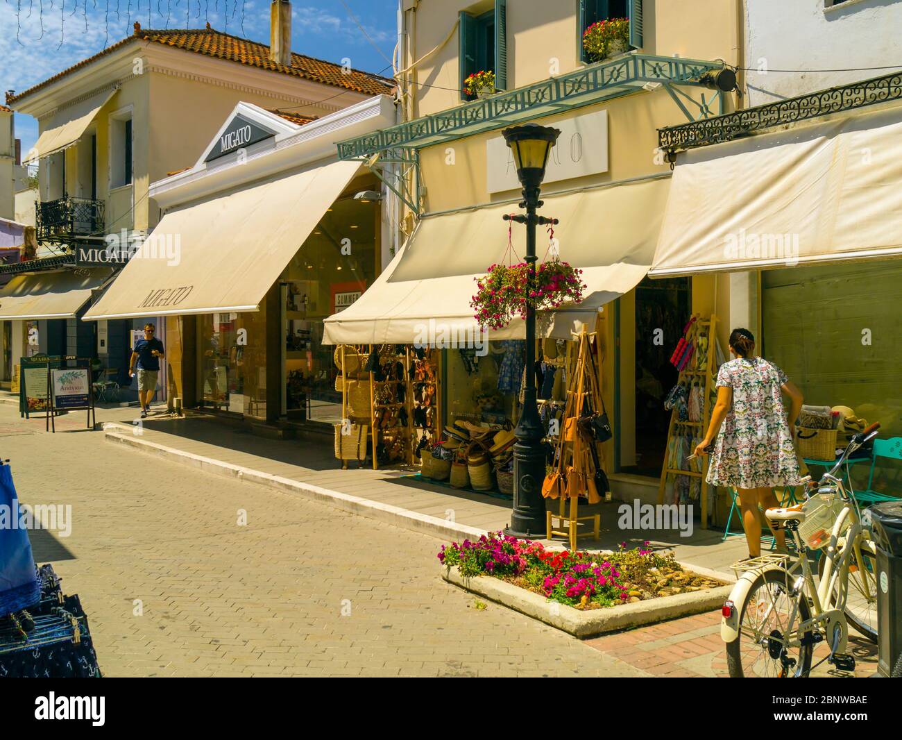 Shopping in the coastal town of Preveza, Epirus, in mainland Greece,Europe  Stock Photo - Alamy