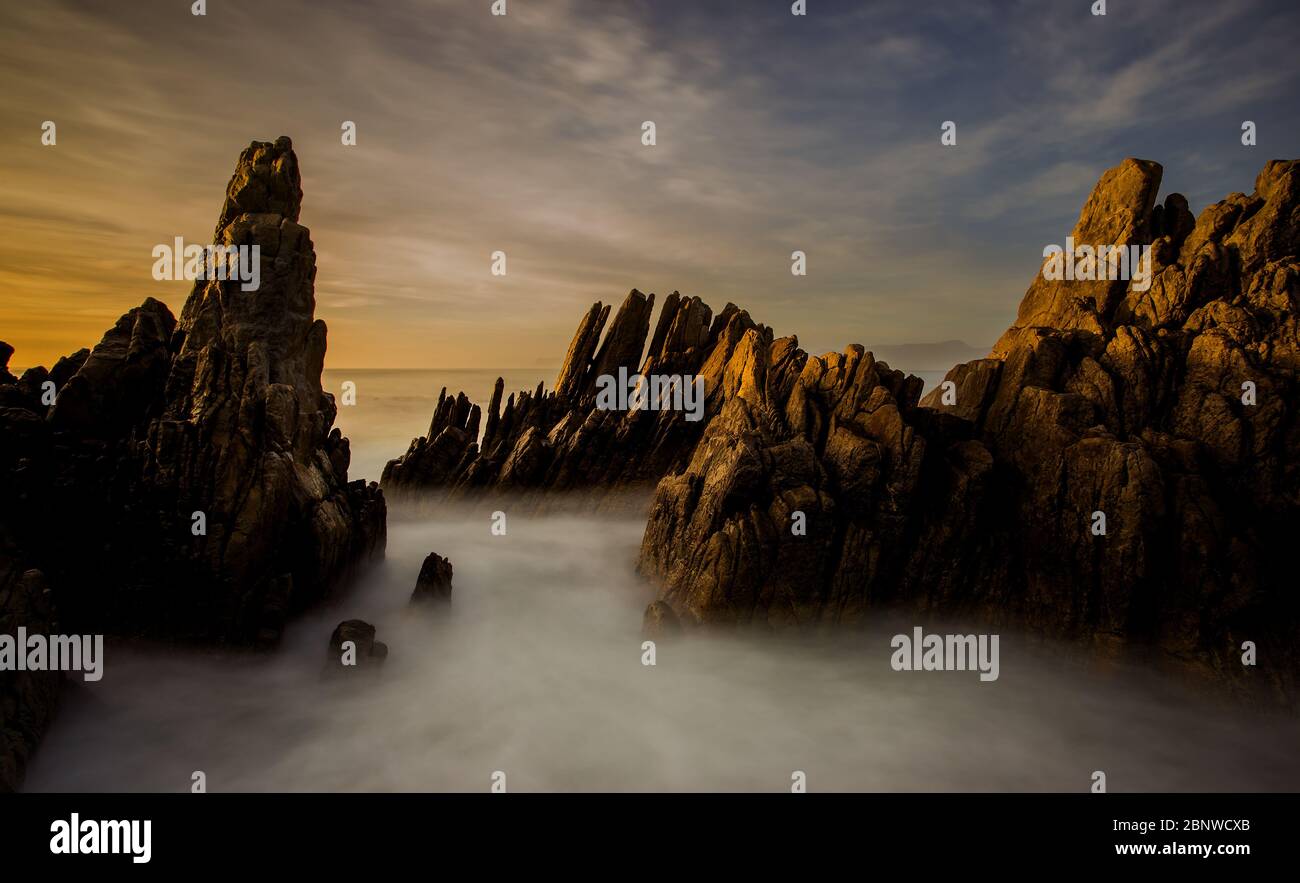 LONG EXPOSURE SEASCAPE Stock Photo