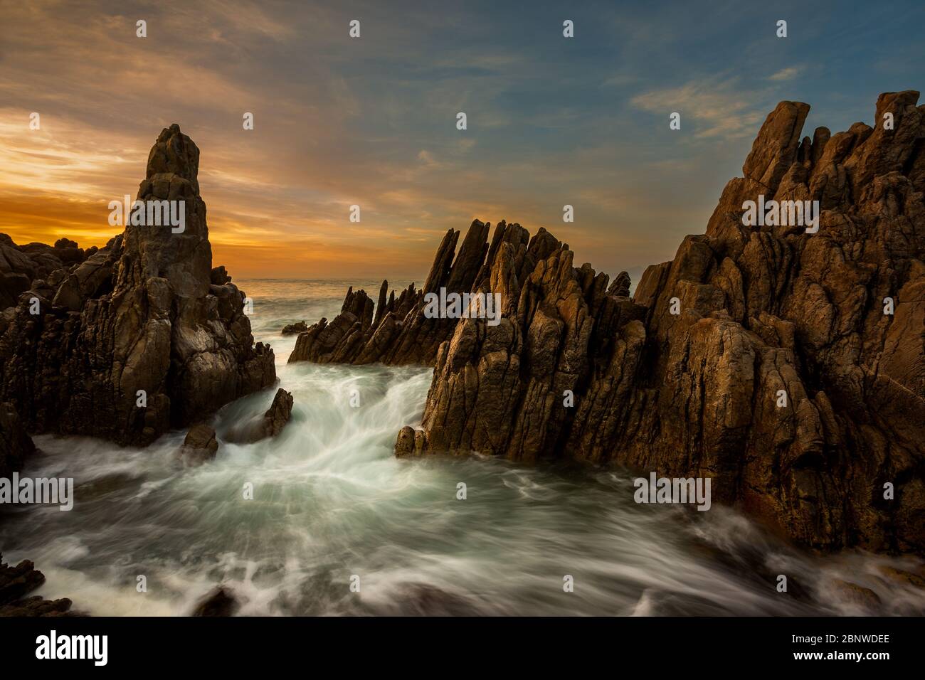 LONG EXPOSURE SEASCAPE Stock Photo