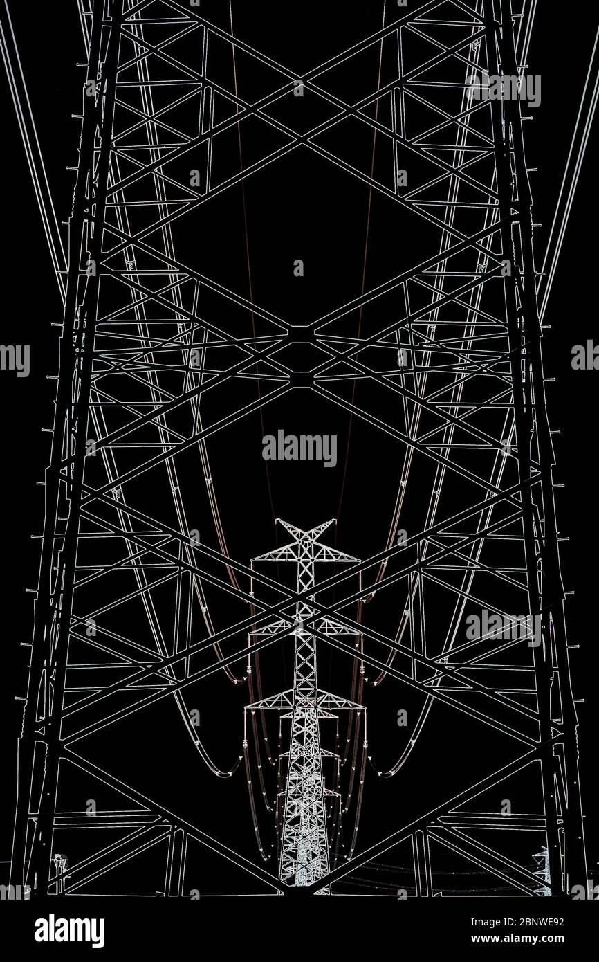 Abstract Transmission Line High voltage transmission pole hi-res stock photography and images - Alamy