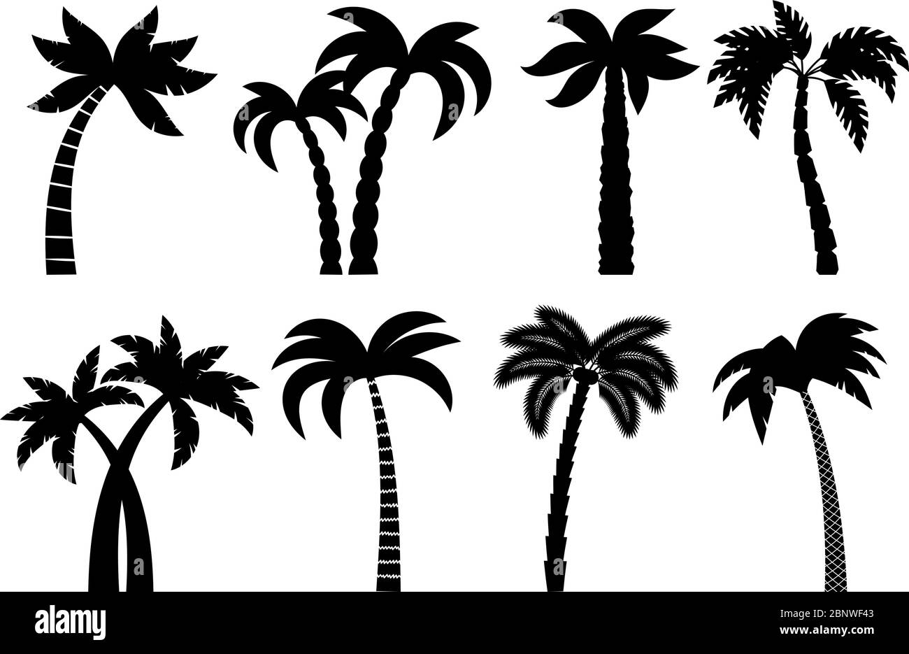Стилизованные пальмы чёрно-белые