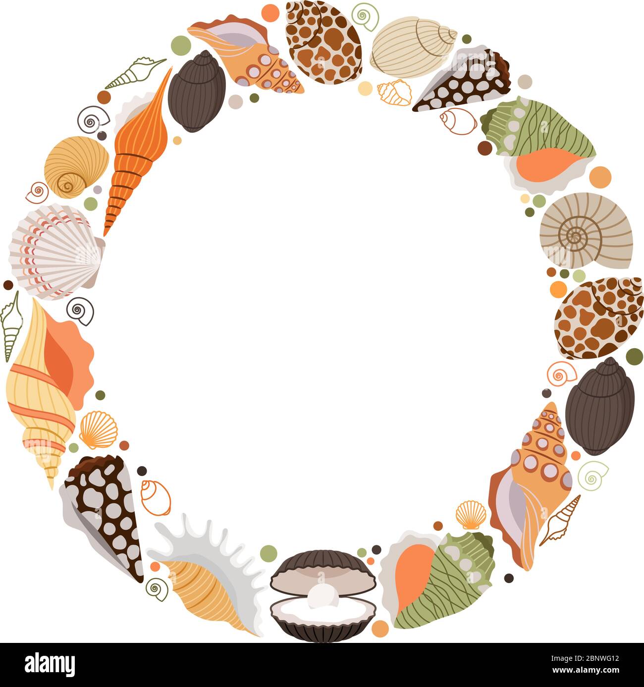 Wreath of shells Stock Vector Images - Alamy