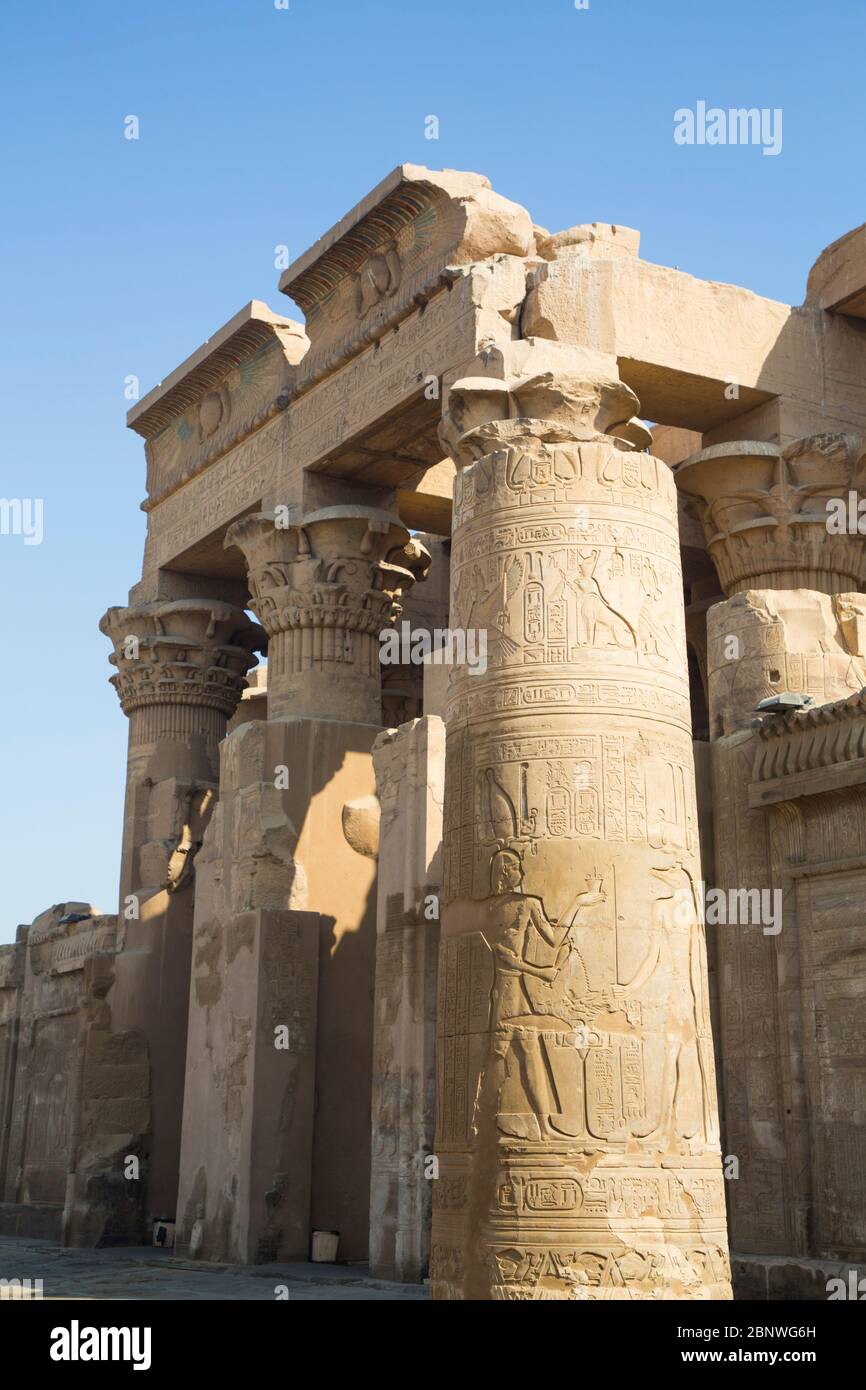 Temple of Sobek and Haroeris, Kom Ombo, Egypt Stock Photo