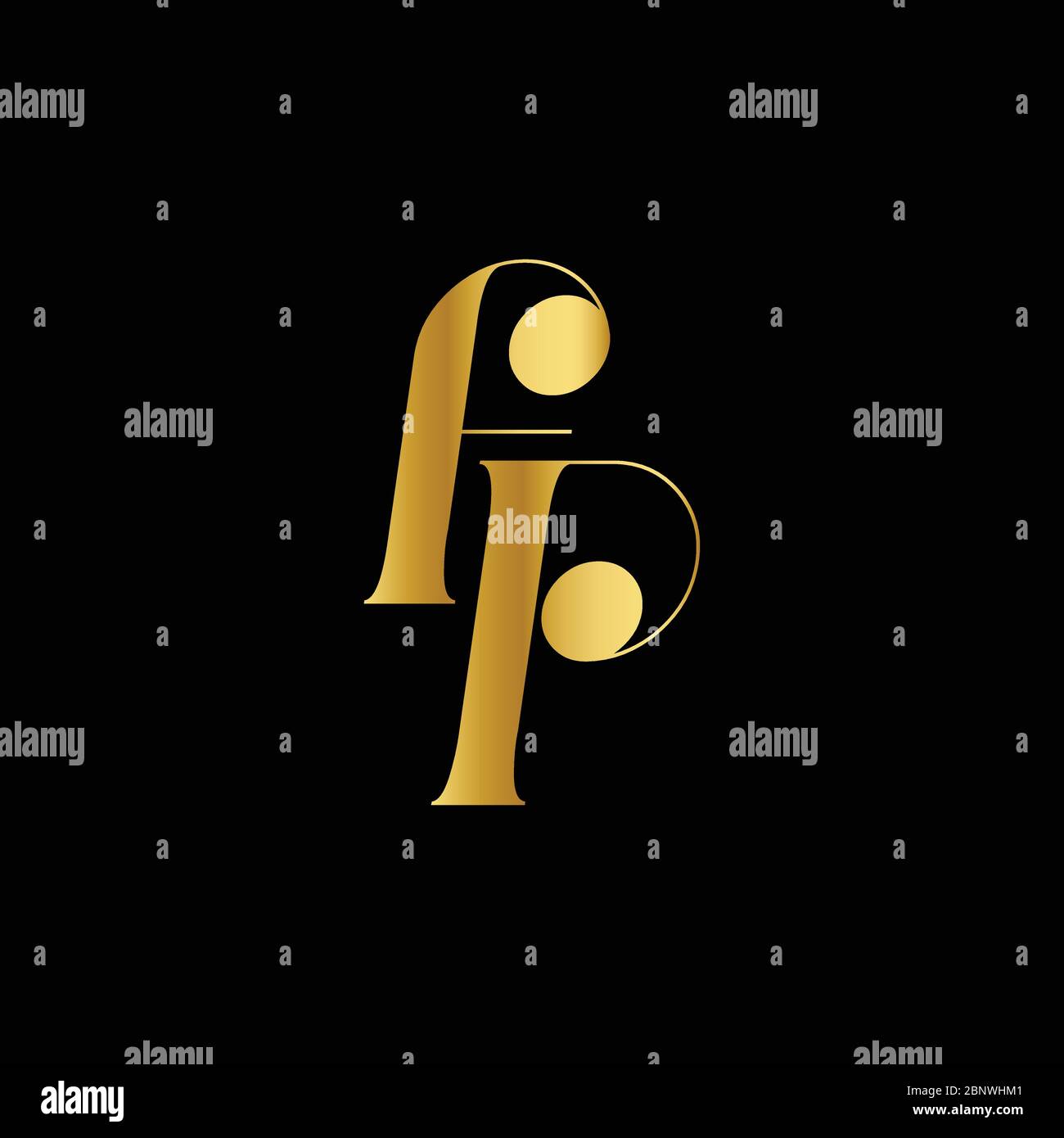 Initial letter logo FP, PF, logo template Stock Vector