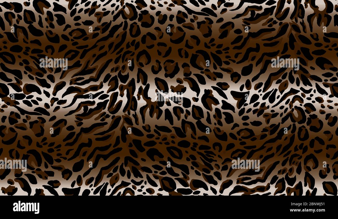 Seamless leopard fur pattern. Fashionable wild leopard print