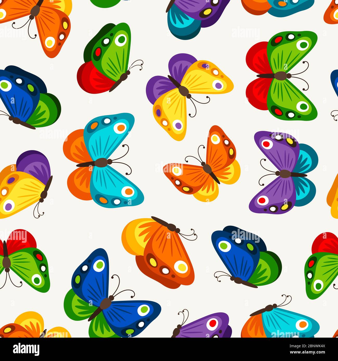 Children butterfly seamless pattern. Vector fashion butterflies ...