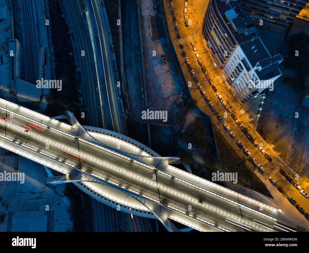 Puente Bac de Roda bridge built by Santiago Calatrava aerial view ...
