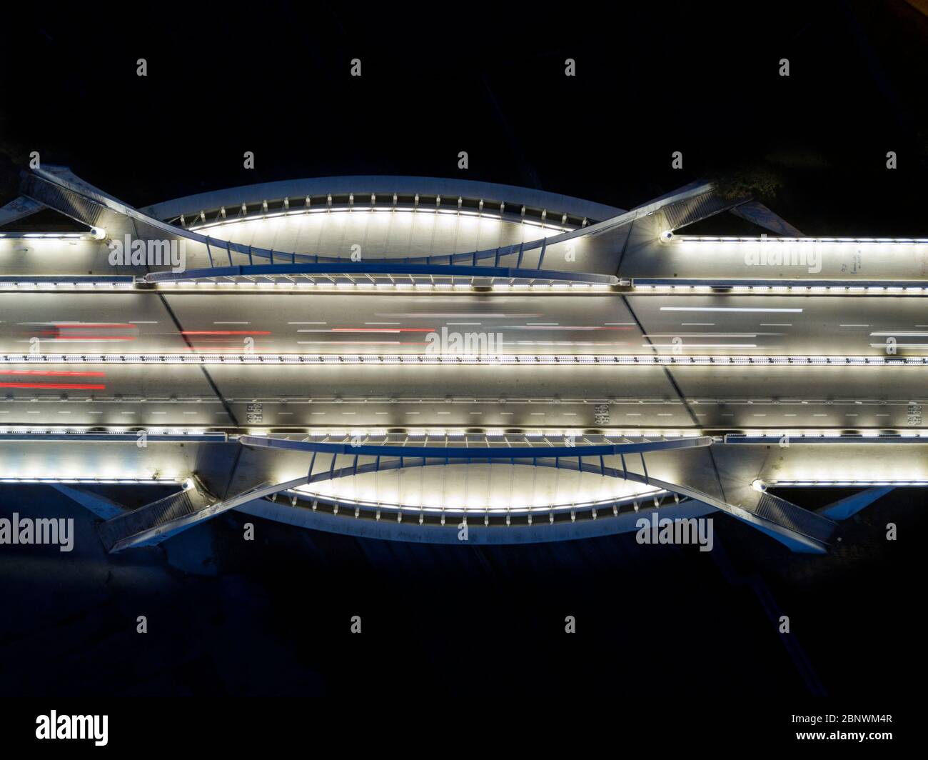 Puente Bac de Roda bridge built by Santiago Calatrava aerial view ...