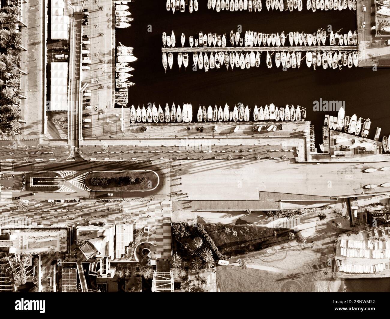 Port Olimpic or Olympic port aerial view Barcelona Catalonia Spain Stock Photo
