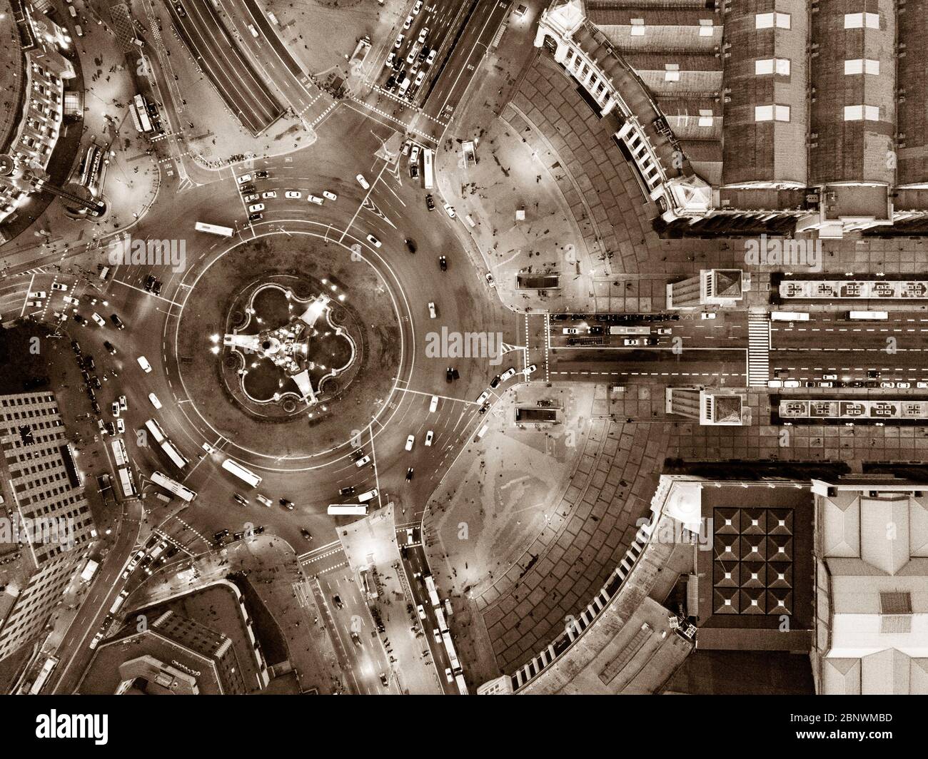 Venetian Towers in Square of Spain or Plaza de España aerial view Barcelona Catalonia Spain  The Venetian Towers is the popular name for a pair of tow Stock Photo
