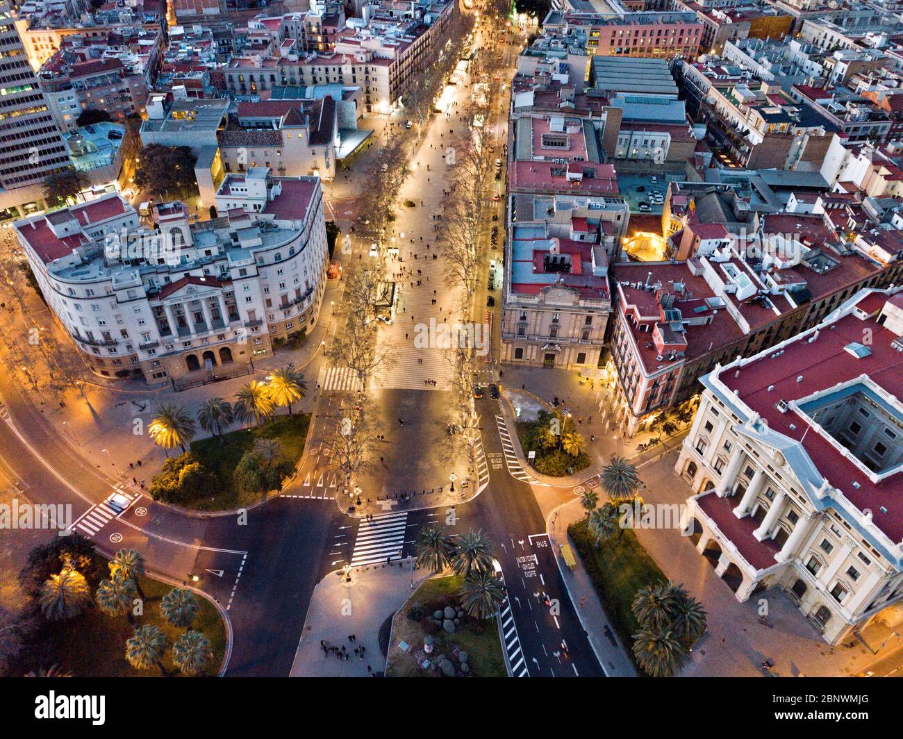 Aerial view of la rambla of barcelona hi-res stock photography and ...