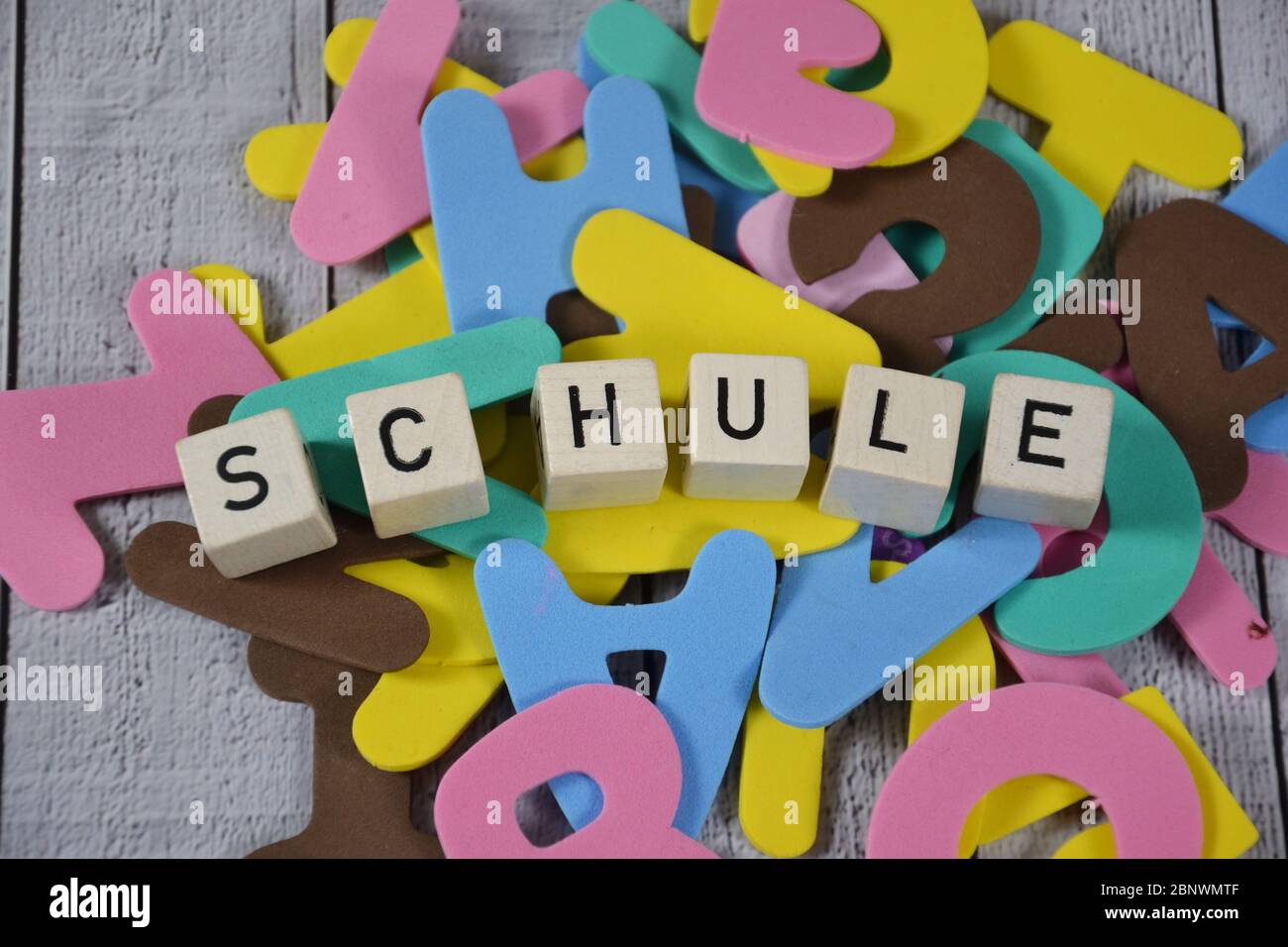 Schule - the german word for school Stock Photo