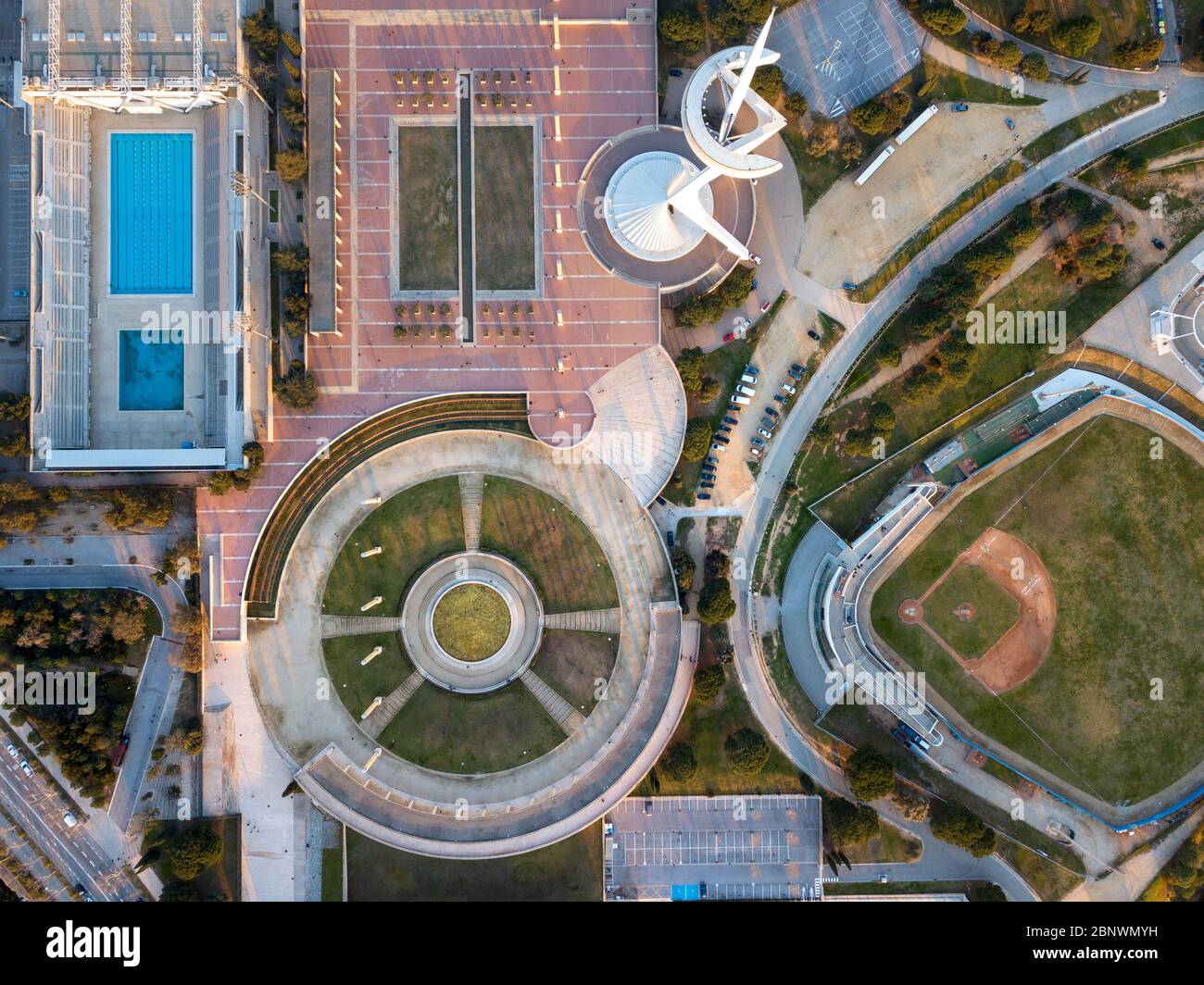 Aerial View Olympic Ring Or Anella Ol mpica And Palau Sant Jordi Estadi aerial-view-olympic-ring-or-anella-ol-mpica-and-palau-sant-jordi-estadi