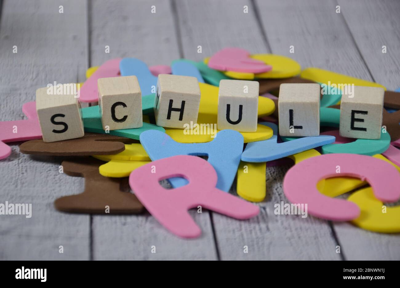 Schule - the german word for school Stock Photo