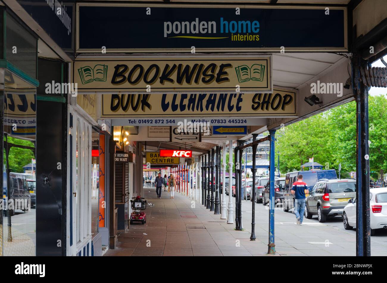 Mostyn street llandudno is a seaside resort hi-res stock photography