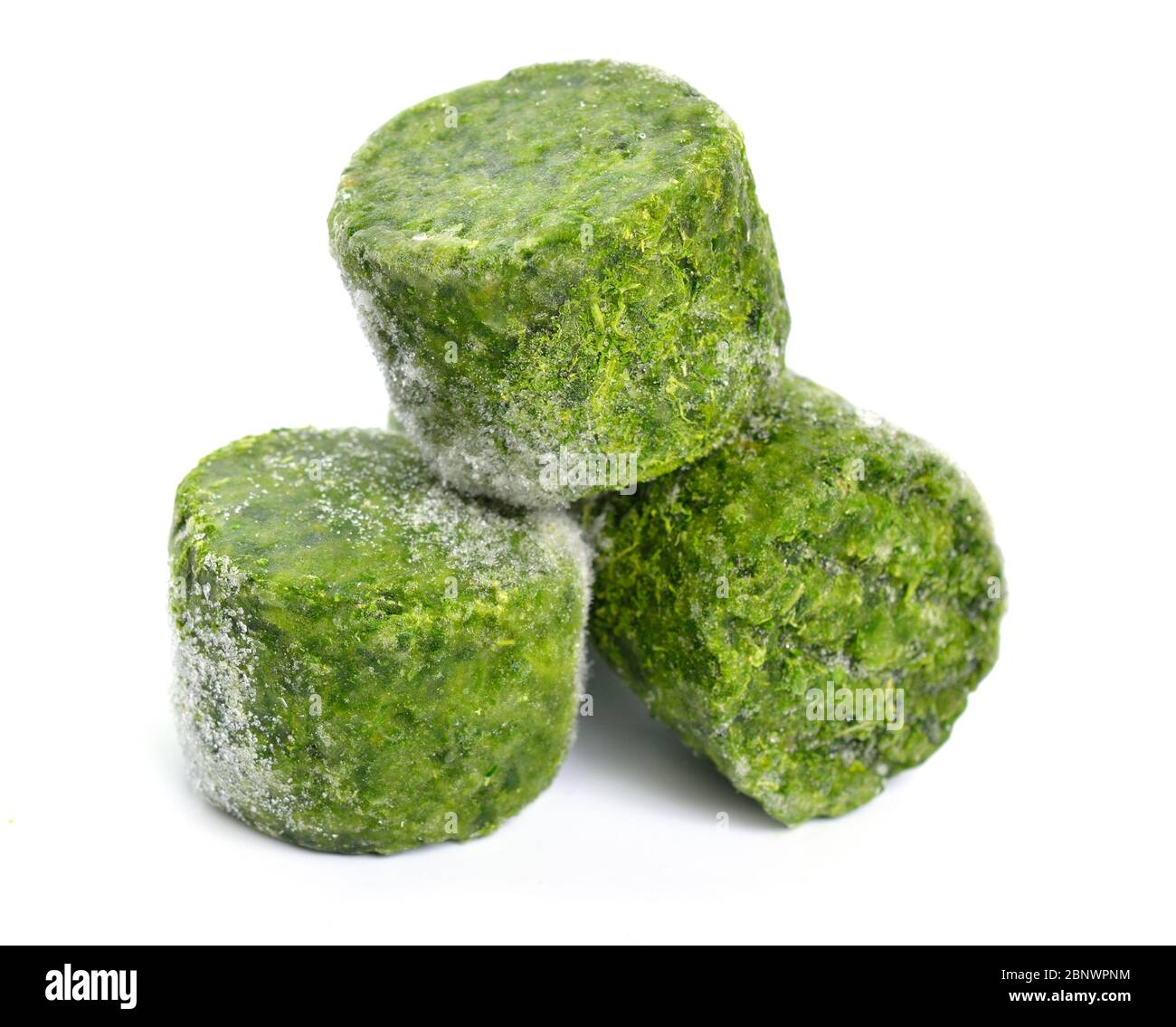 Frozen Spinach leaves. Isolated on white background Stock Photo Alamy