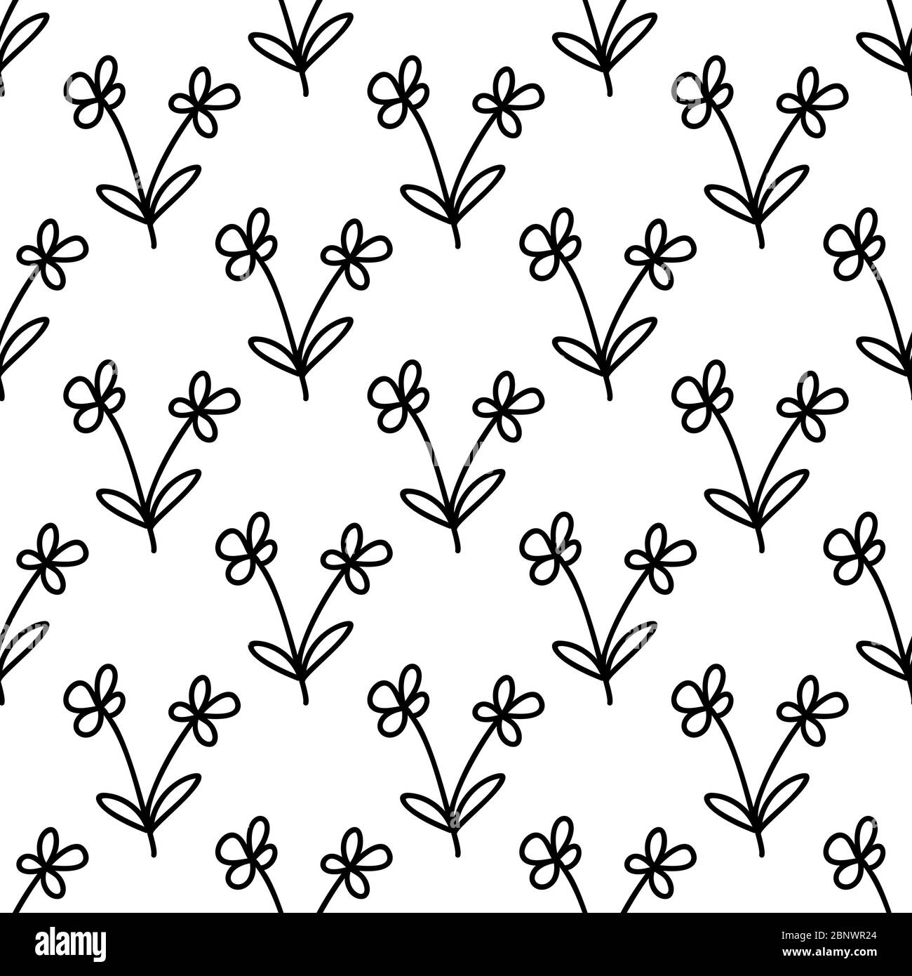 Seamless pattern made from doodle chamomile flowers. Isolated on white ...