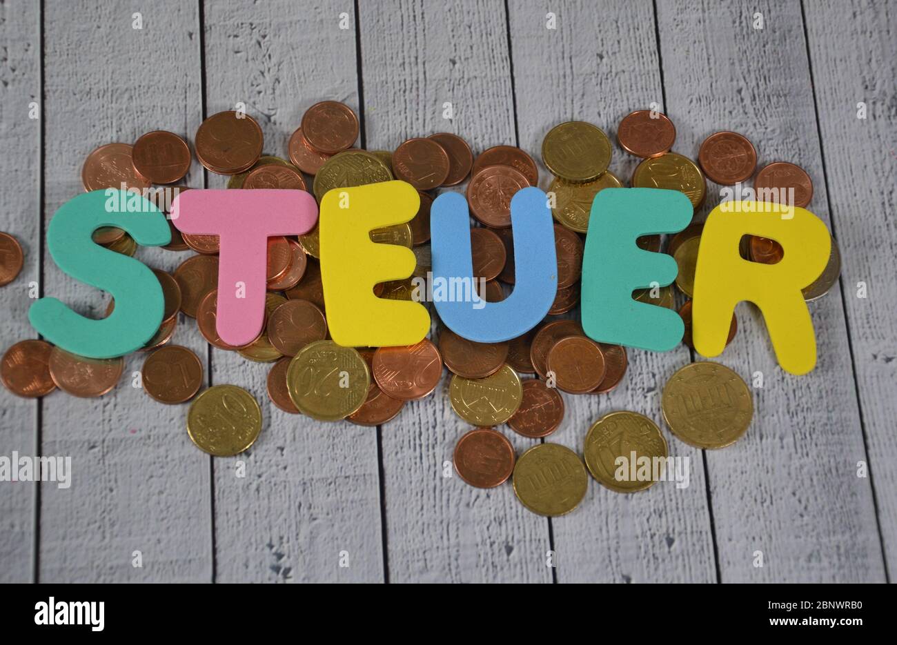 Steuer - the german word for tax Stock Photo