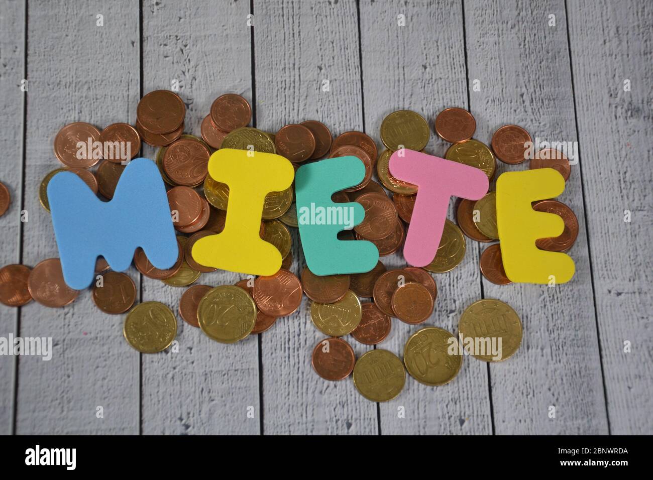 Miete - the german word for rent Stock Photo