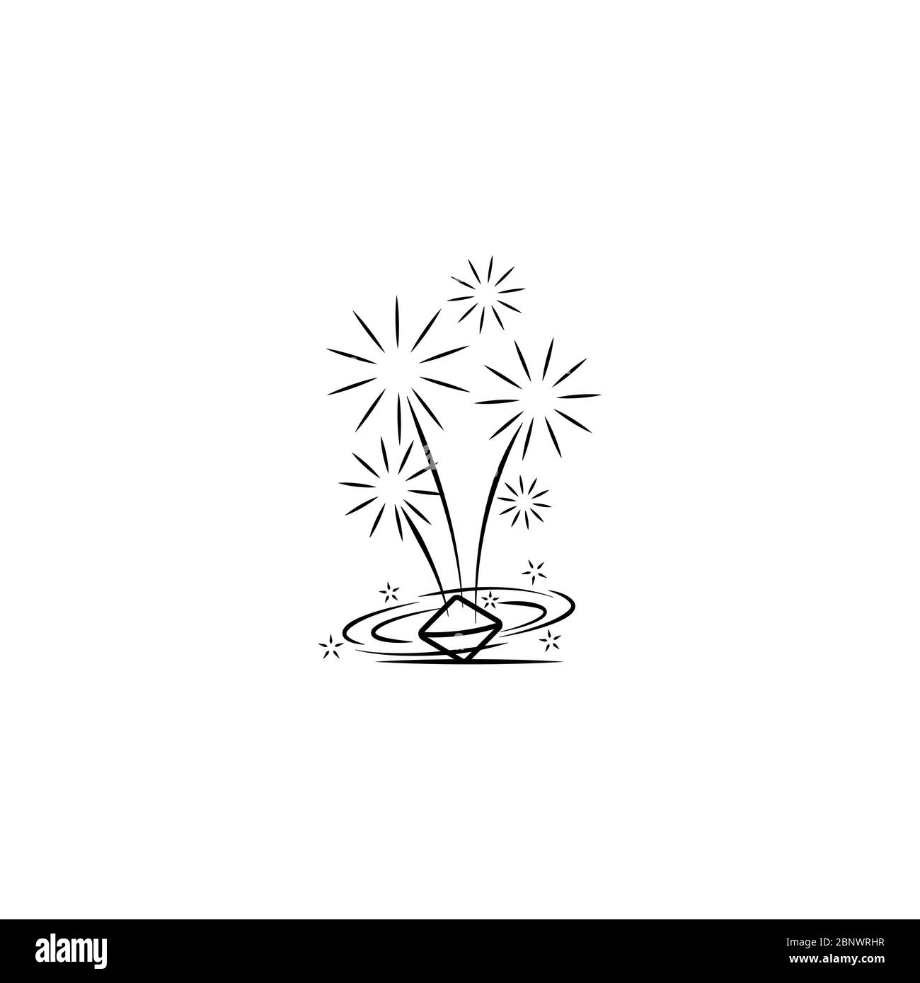 Firework company logo design on white background. Vector illustration Stock Vector