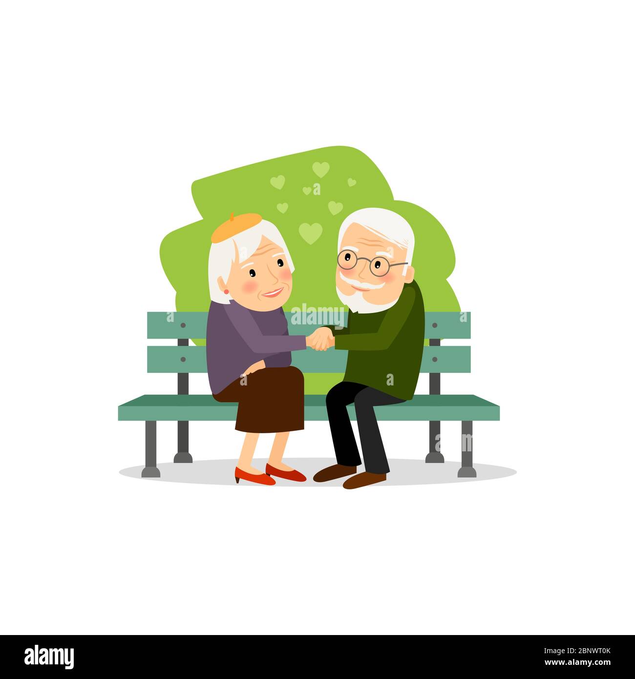 Seniors happy leisure. Grandmother and grandfather vector illustration Stock Vector
