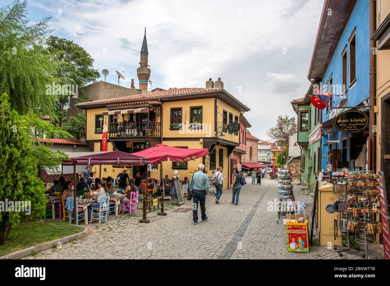 Eskisehir, Turkey - August 28, 2016: Tourists tour the streets of Orunpazarı district in Eskisehir on August 28, 2016. Stock Photo